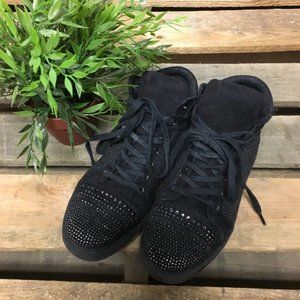 Black Women's High Top Fashion Sneakers 8